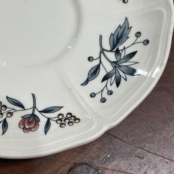 Set Of 6 Wedgwood Williamsburg Potpourri Saucers For Footed Cups 5-3/4" *FLAWED - Picture 3 of 15